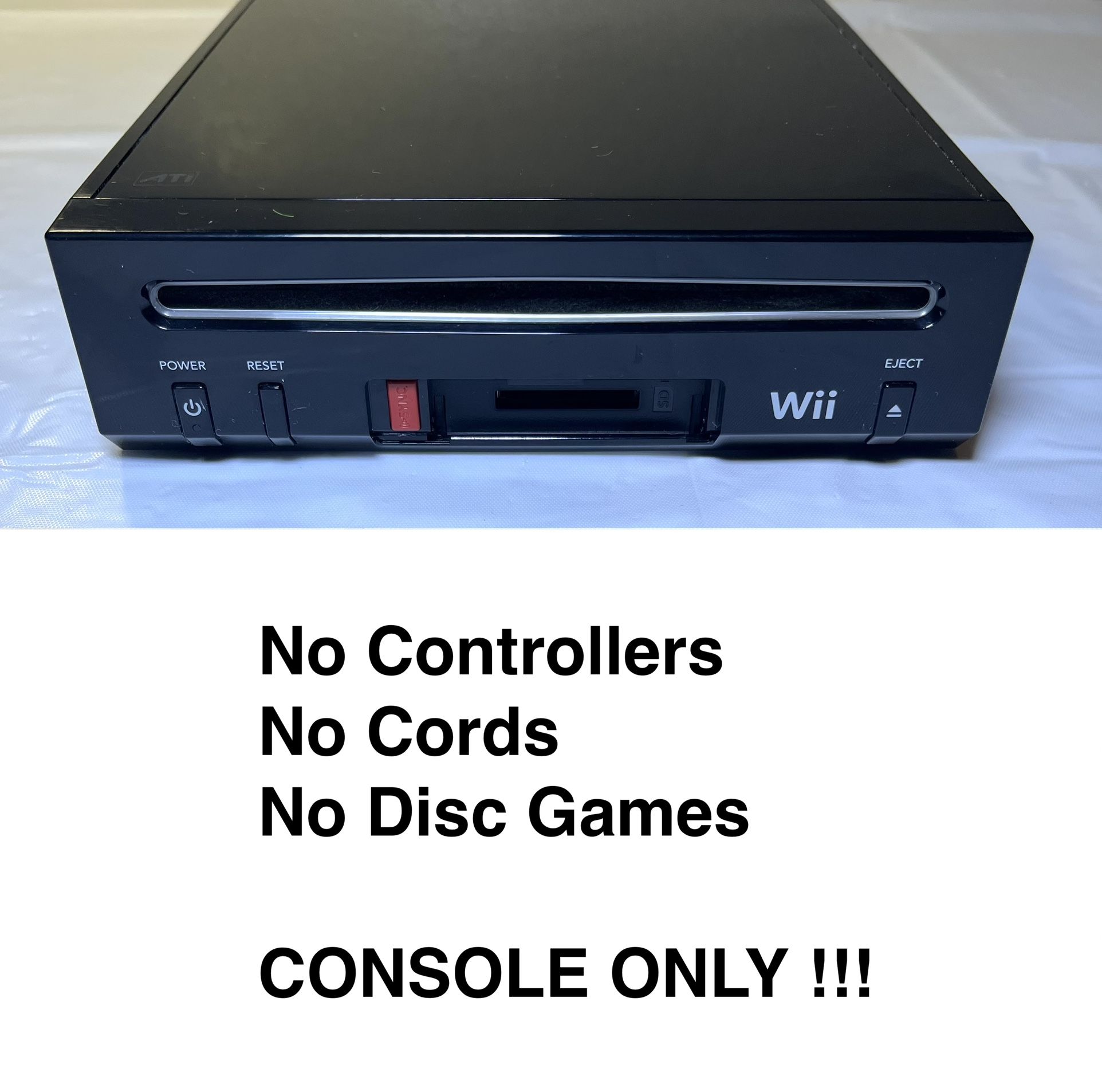 Black Wii Console Only (7 Wii Ware games installed) - PRICE FIRM