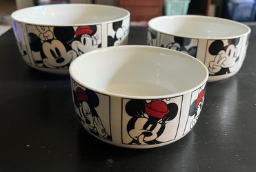 3 Mickey And Minnie Bowl Set