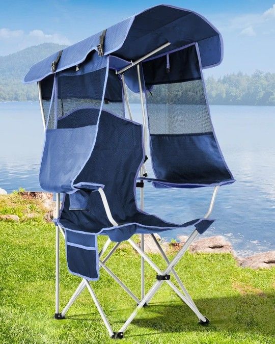 Beach Chair with Canopy Shade, Canopy Beach Chair for Adults with
