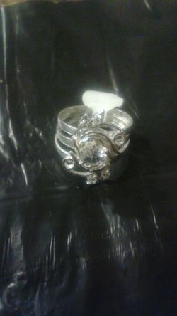 925 silver ring size 8 1/2 three rings in one