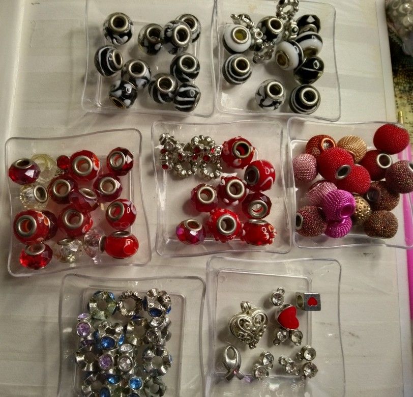 Big Beads And Charm Lot