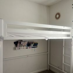 White Twin Loft Bed