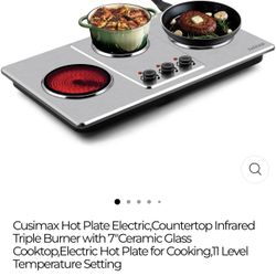 Cusimax Hot Plate,Countertop Triple Burner