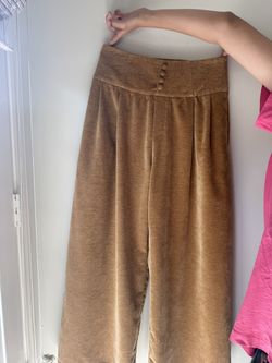 Vintage Velvet High Waist Pants Brown