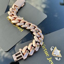 20mm Miami Cuban Link Rose Gold Bracelet 