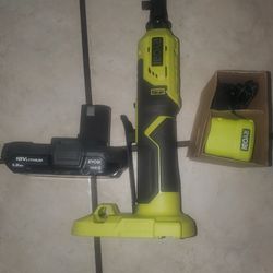 Ryobi Ratchet 3/8 Battery And Charger 