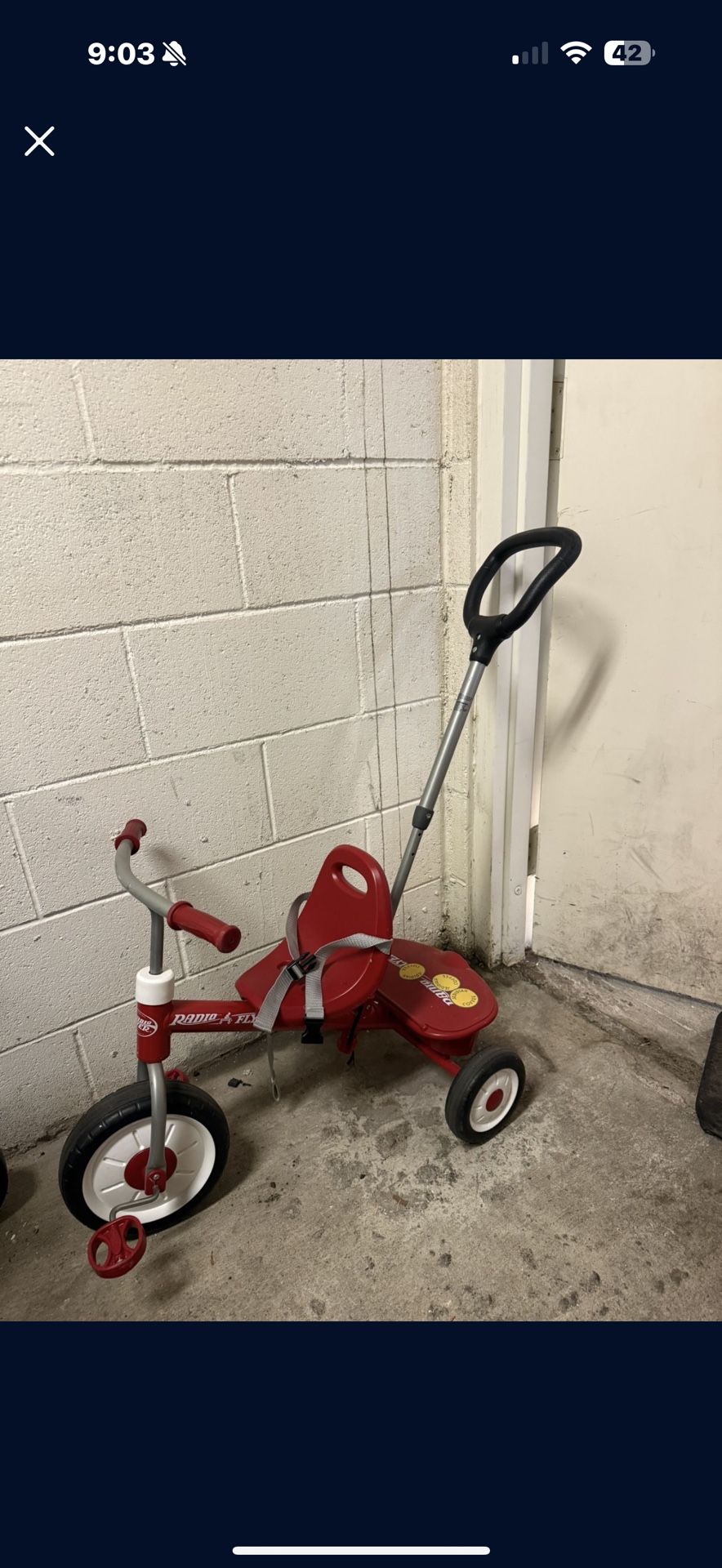 Kids Radio Flyer Tricycle With Handle 