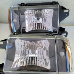 87-91 Ford F150 F250 F350 87-91 Bronco Headlights Luces Calaveras Micas Faros Faroles Headlamps Focos