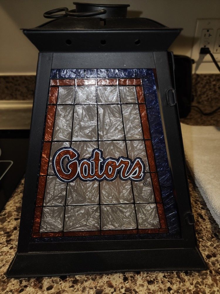 Florida Gator Stained Glass Candle Holder