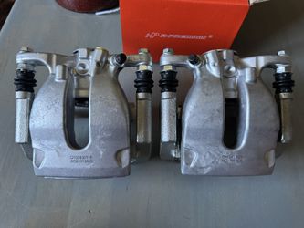Front Brake Caliper Set Brackets Hoses Zinc Coated For 2004-2009 Toyota Prius