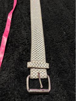 White silver rhinestone belt