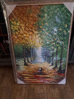 New!✨ Gorgeous 24x36 hand painted oil painting in floating wood frame. Retails for $140