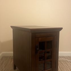 Wood Side Table / Nightstand with Cabinet