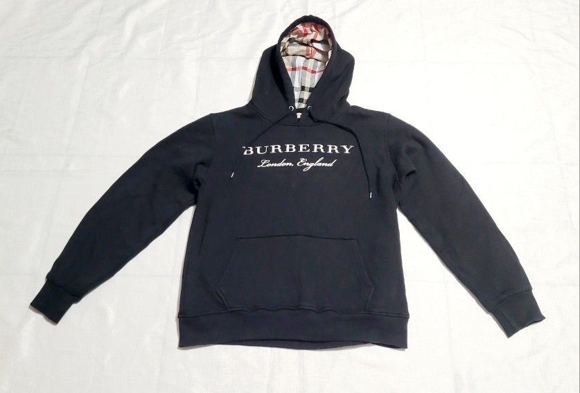 Burberry London England Hoodie Classic Script Black Euro English UK style