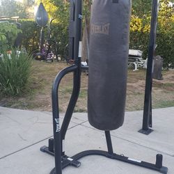 Dual Everlast Punching Bag Stand  With Bags