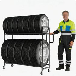 Heavy Duty Rolling Tire Rack