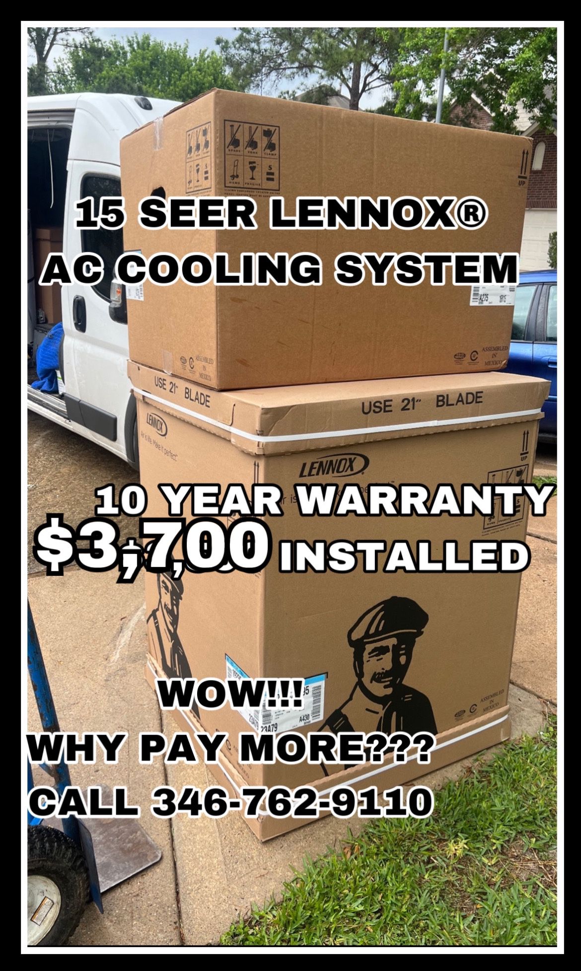 Lennox AC Cooling System Brand New 10 Year Warranty 