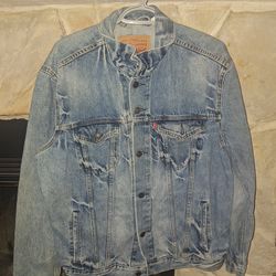 Levi blue Jean Jacket mens size Large