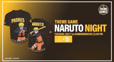 San Diego Padres Naruto Baseball Jersey
