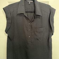 Women's Small Black Dressy Victoria's Secret Silky Short Sleeve Top