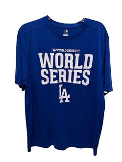 MLB Los Angeles Dodgers 2017 World Series Shirt Men L/XL Blue TX3 Performance