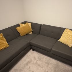 Gray Sectional Couch & Coffee table