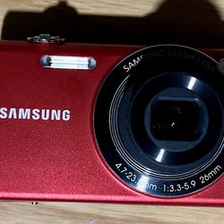Samsung SH100 Red Compact Digital Camera Wi-Fi 5x Optical Zoom Touch Screen