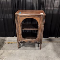 Vintage Brown Wood Radio Cabinet