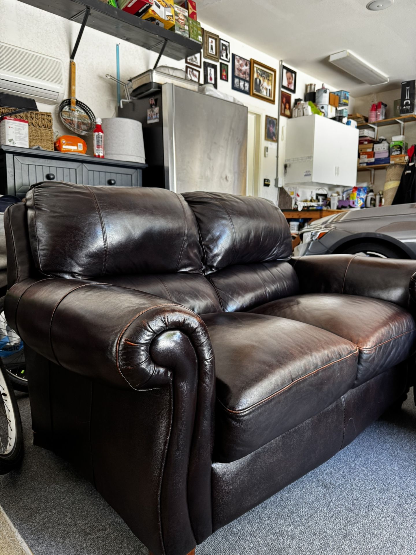 Full Leather Couch Set