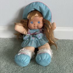 1992, Fisher-Price 16” Puffalump kids plush doll with long hair