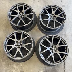 Enkei M52 Rims 18x8 +45 Offset 5x100 Hole Pattern