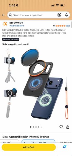 ND filter for iPhone 17 pro max