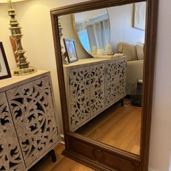 Carved wooden mirror 