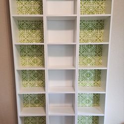 3 White Green Ikea Billy Bookcases 