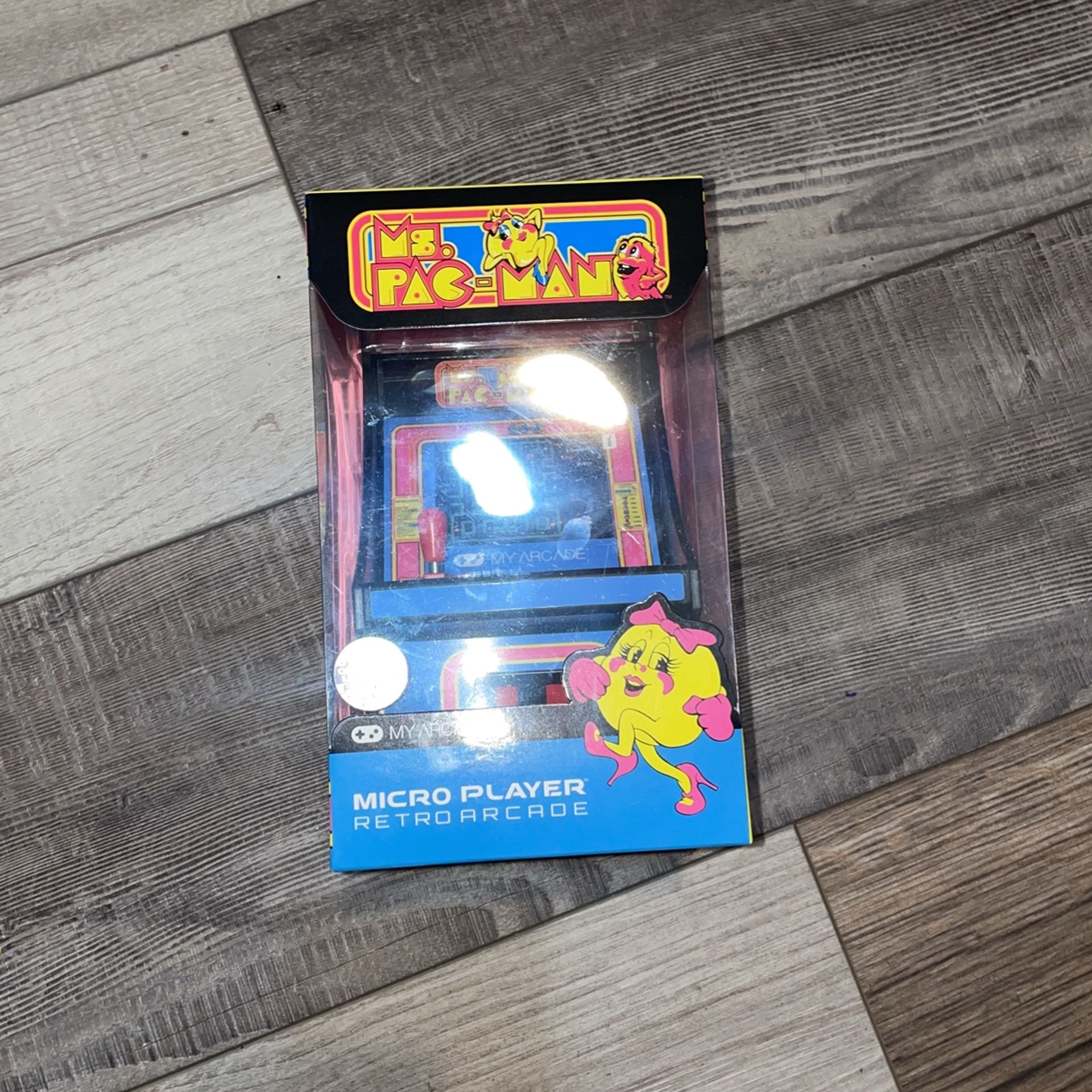 My Arcade Micro Player Mini Arcade Machine: Ms. Pac-Man Video Game, Fully Playable, 6.75 Inch Collectible, Color Display, Speaker, Volume Buttons, Hea