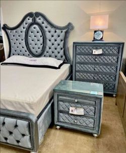 Cameo Bedroom Furniture Set Color Options Fast Delivery Dresser Mirror Nightstand Chest Mattress box spring storage Bed Only $39 down payment 👉 Pleas