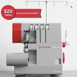SINGER Heavy Duty Serger HD0450S with Accessories, 2-3-4 Thread Capability, 1300 stitches/min,