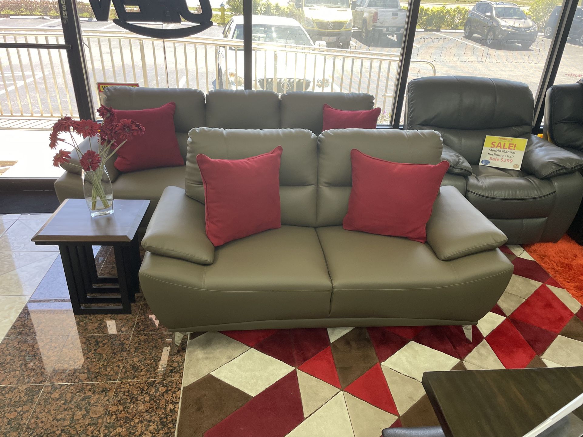 MODERN GREY SOFA AND LOVESEATS! ๐ธ๐๐บNEW LOCATION! ALL STOCK ON DISPLAY! NEXT TO GNC! TYRONE SQUARE MALL! ORDER BY PHONE!๐$1 DOWN EXTENDED FINANCING