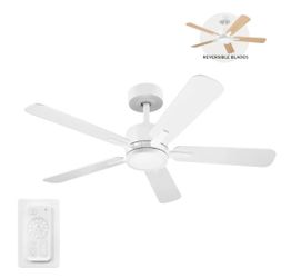 42-in Matte White Ceiling Fan With LED Light and Remote Control