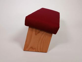 Folding Meditation Bench, Angled Legs (Organic Cotton Burgandy, Standard)