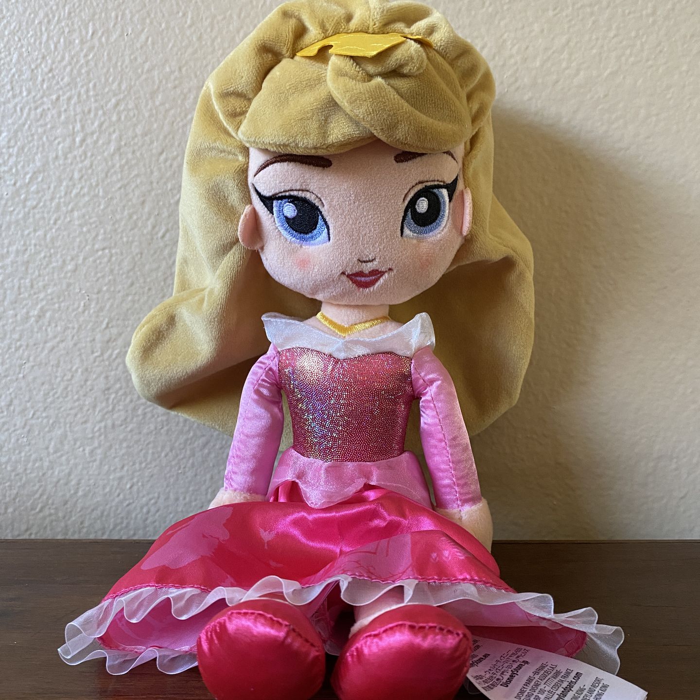 👸 New Disney Store Sleeping Beauty Princess Aurora Plush Stuffed Doll Toy