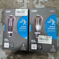 New Feit Electric Motion Activated LED Bulbs 60w. $8 Takes Both. Must Pickup