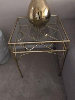 Golden glass entrance table