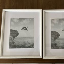 2 White Wood Frames 