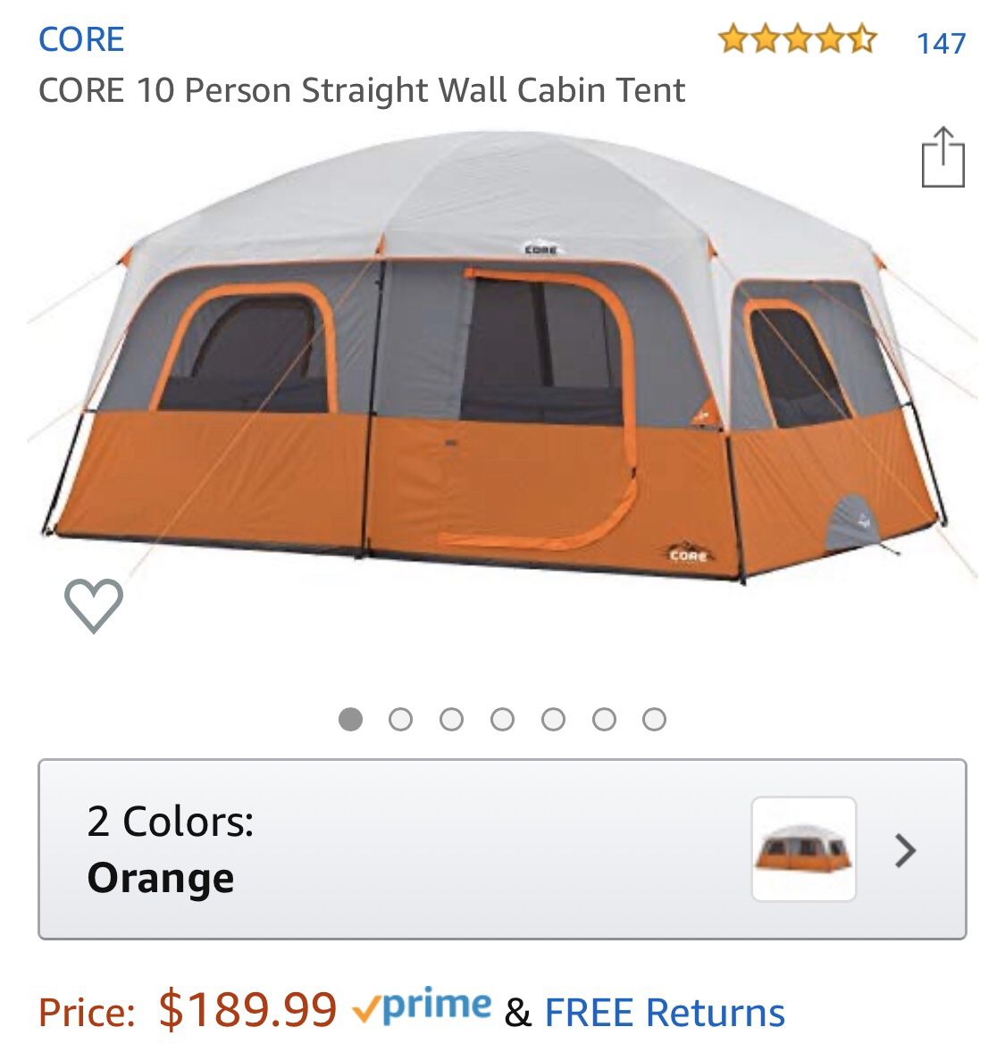 Core 10 Person Cabin Tent