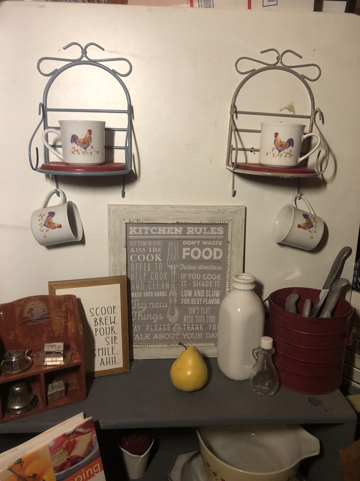 Various farmhouse kitchen items