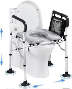 Raised Toilet Seat for Seniors with Adjustable Height&Width,400 lb