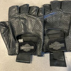 Harley-Davidson Fingerless Leather Riding Gloves Size XL