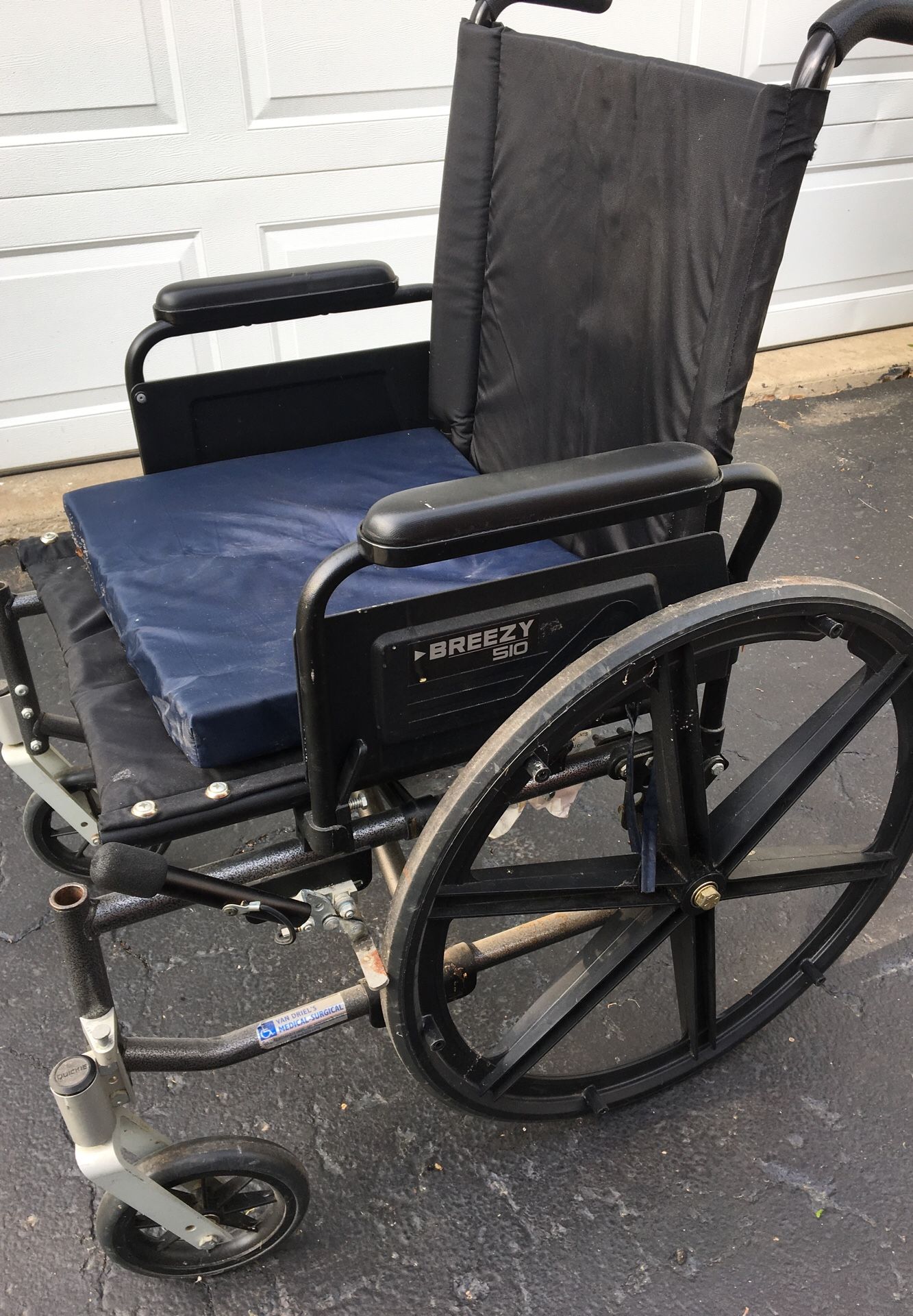 QUICKIE BREEZY 510 WHEELCHAIR FOLDABLE MOBILITY PUSH MEDICAL WHEELCHAIR