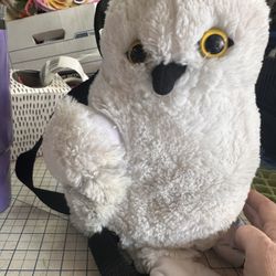 Harry Potter Hedwig The Owl Plush Stuffed Animal Backpack, Universal Studios Zipper Pack 